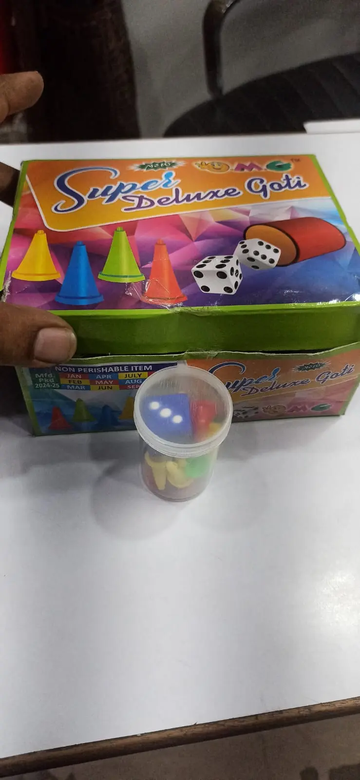 Super Deluxe Goti Ludo Game Set with Colorful Pawn...