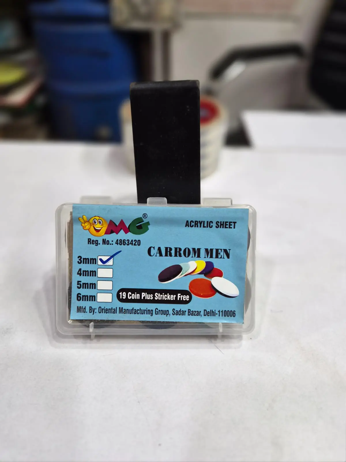 3MM SHEET CARROM COIN (19PCS+STRIKER)