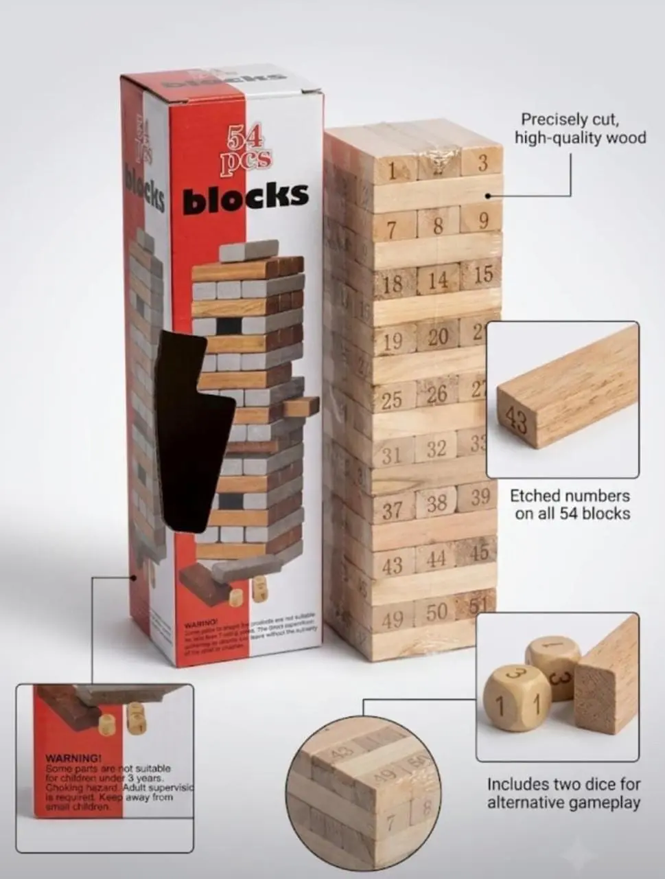 Wooden Zenga china (54pcs)
