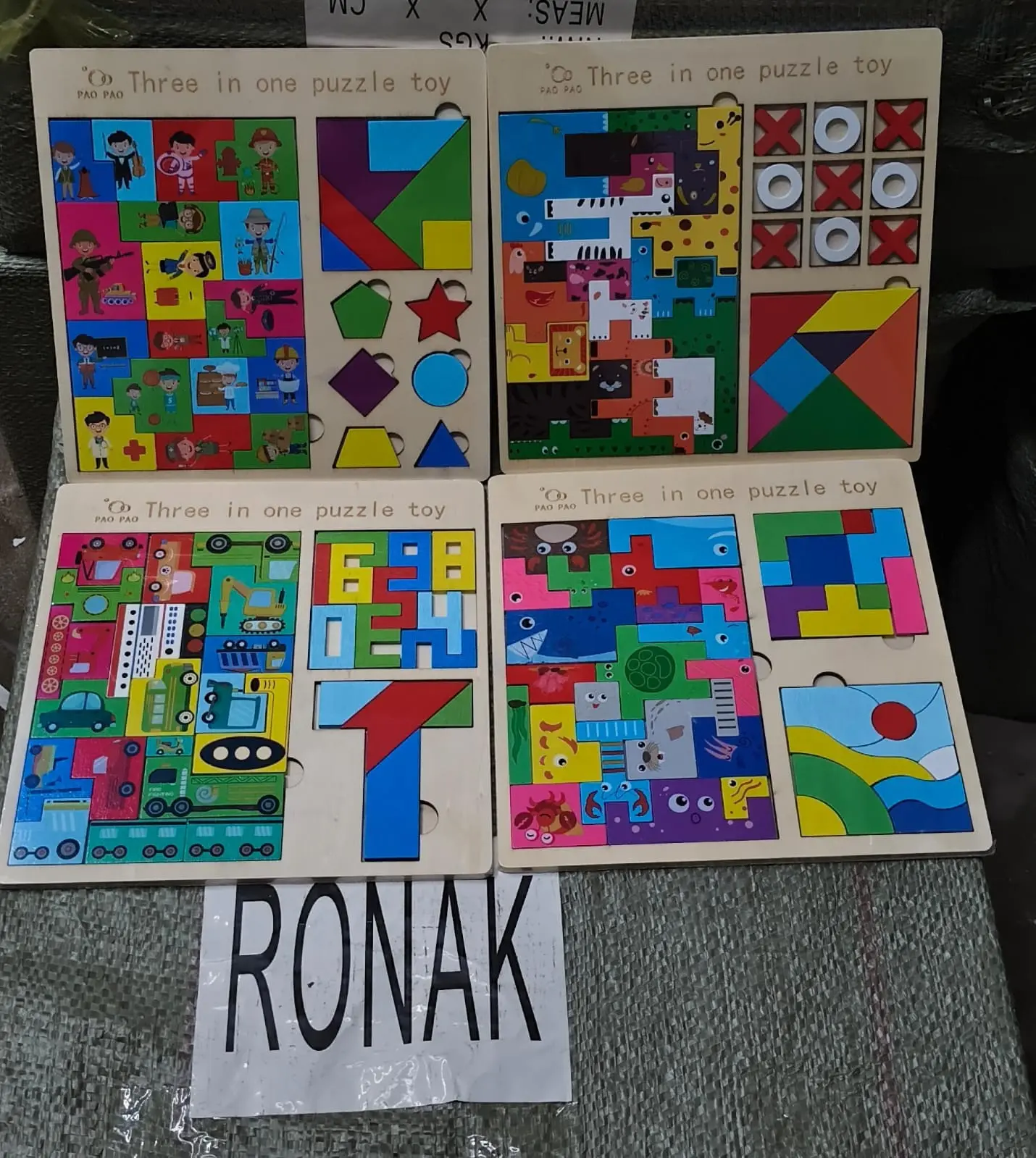 Wooden puzzle 3 in 1 china premium finish